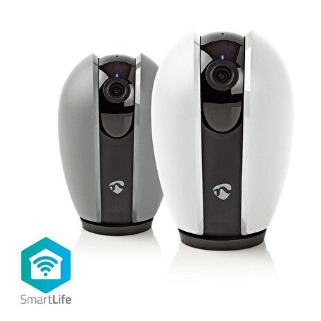 Nedis WIFICI21CGY SmartLife Vnitřní Kamera | Wi-Fi | Full HD 1080p | Náklon | Se snímačem pohybu | Noční vidění | Bílá / Šedá