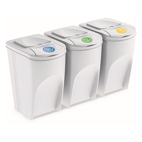 Odpadkový koš Prosperplast SORTIBOX 3 x 35 l bílý
