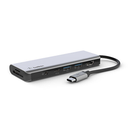 Belkin USB-C 7v1 Multiport adapter - 4K HDMI, USB-C PD 3.0, 2x USB-A 3.0, čtečka SD a micro SD karet, 3,5mm jack