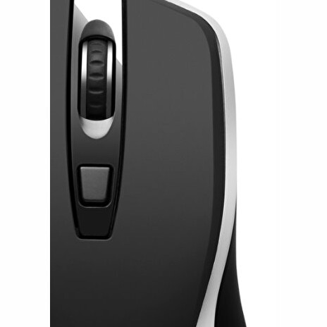 CANYON optická silent myš s bezdrátovým nabíjením, senzor Pixart, rozlišení 800/1200/1600DPI, 6 tlačítek, černo-stříbrná