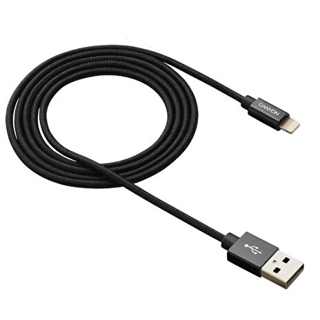 CANYON nabíjecí kabel Lightning MFI-3, opletený, Apple certifikát, délka 1m, černá