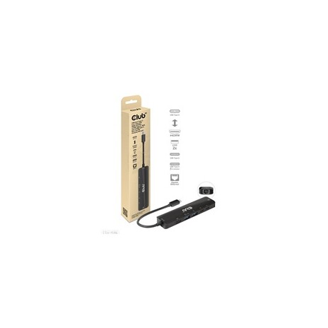 Club3D hub USB-C, 6-in-1 Hub s HDMI 8K30Hz, 2xUSB Type-A, RJ45 a 2xUSB Type-C