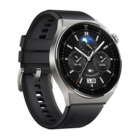 Huawei Watch GT 3 Pro/46mm/Silver/Elegant Band/Black