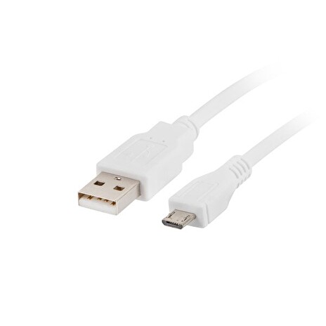 LANBERG Micro USB (M) na USB-A (M) 2.0 kabel 1m, bílý