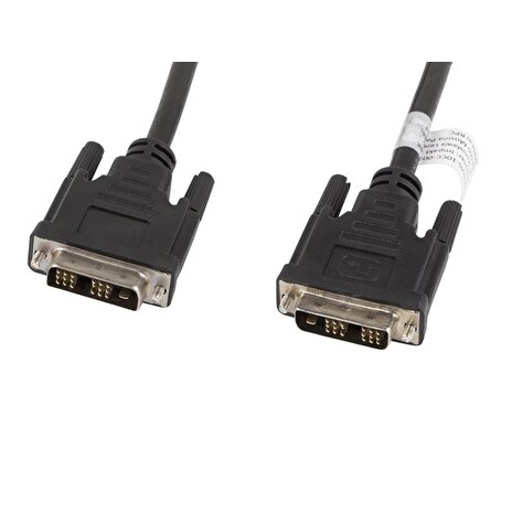 LANBERG připojovací kabel DVI-D(18+1) na DVI-D (18+1), M/M, délka 1,8m, single link, černý