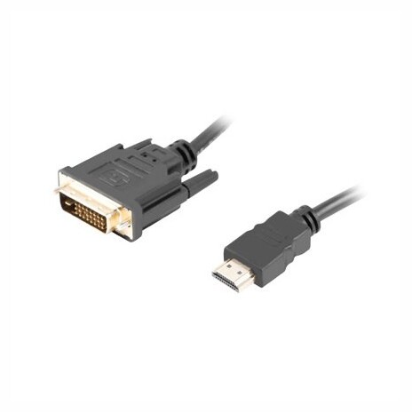 LANBERG připojovací kabel HDMI/A na DVI-D (24+1), M/M, 4K@30Hz, délka 3m, černý, dual link, zlacené konektory