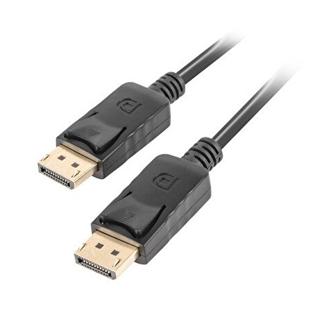 LANBERG připojovací kabel DisplayPort 1.2 M/M, 4K@60Hz, délka 0,5m, černý, se západkou, zlacené konektory