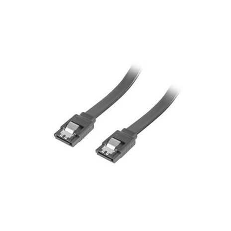 LANBERG SATA III datový kabel (6GB/S) F / F 70cm, rovný, kovová západka, černý