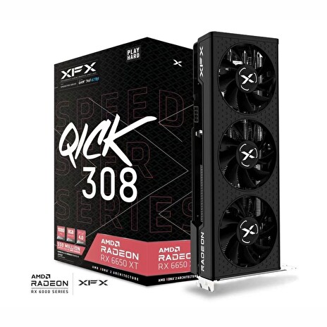 XFX AMD RX-6650XT Speedster QICK 308 Ultra 8GB GDDR6 128bit, 2689MHz / 17.5Gbps, 3x DP, 1x HDMI, 2.5 slot, 3 fan