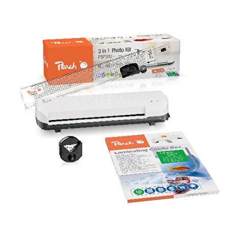 Peach 4 in1 Laminating Kit PBP300, set laminátor PL707, řezačka PC100-04, mix folií a zařezávač rožků