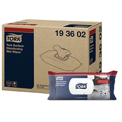 Vlhčené ubrousky Tork Premium na dezinfekci povrchů - 60 ks