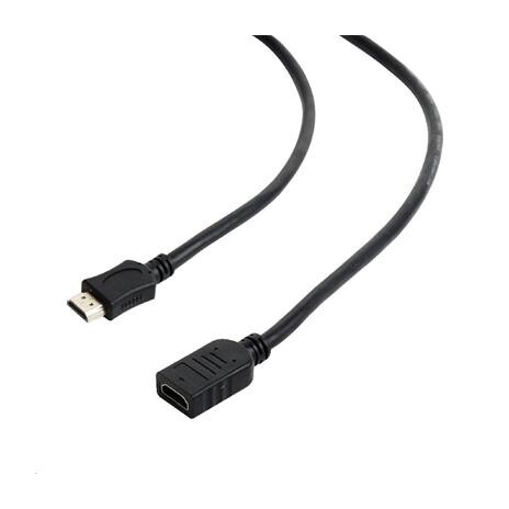 GEMBIRD CABLEXPERT Kabel HDMI-HDMI 1,8m, 1.4, M/F stíněný, zlacené kontakty, prodlužovací, černý