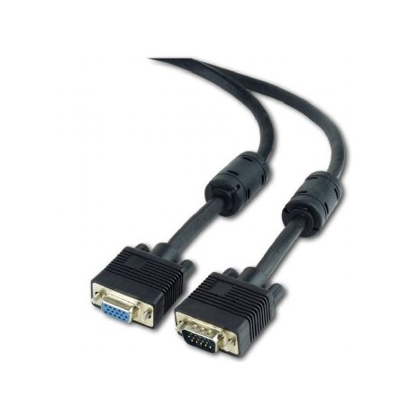 GEMBIRD Kabel prodlouž mon 15M/15F VGA 1,8m stíněný ferrity, černý