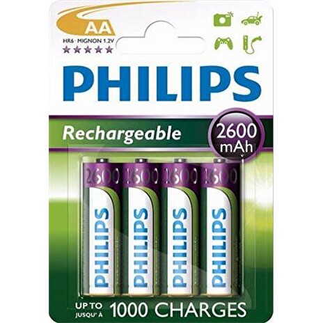 Philips baterie AA 2600mAh MultiLife, NiMh - 4ks