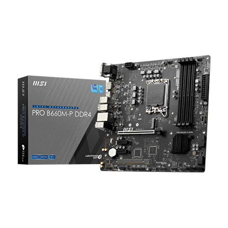 MSI MB Sc LGA1700 PRO B660M-P DDR4, Intel B660, 4xDDR4, 1xDP, 1xHDMI, 1xVGA, mATX