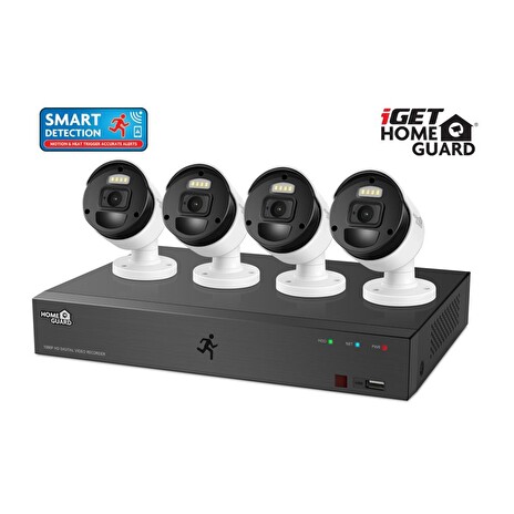 iGET HGDVK84404P - Kamerový FullHD set, SMART detekce,8CH DVR + 4xFHD 1080p kamera,Win/Mac/Andr/iOS