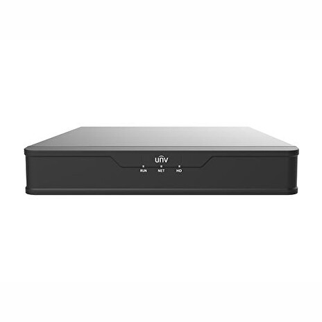 UNIVIEW NVR, 4 PoE (Max 54W) +2 kanály (6 nahrávání), H.265, 1x HDD, max 8MP, propustnost (in/out) 64/48 Mbps, videovýst