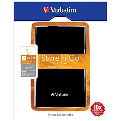 VERBATIM HDD/ Store 'n' Go/ 1TB/ Externí 2,5"/ USB 3.0/ černý