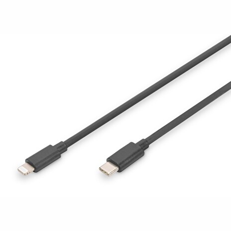 DIGITUS Pružinový kabel USB - C na Lightnig MFI C94 TPU USB 2.0, PD20W Max. 1m