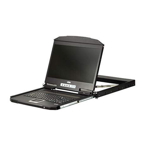 ATEN 1U Ultra Short Depth Single Rail WideScreen LCD Console (USB / VGA)