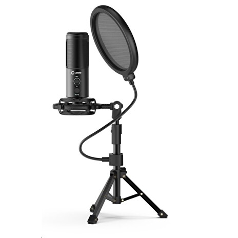 LORGAR mikrofon Soner 721 pro Streaming, kondenzátorový, Volume, černý