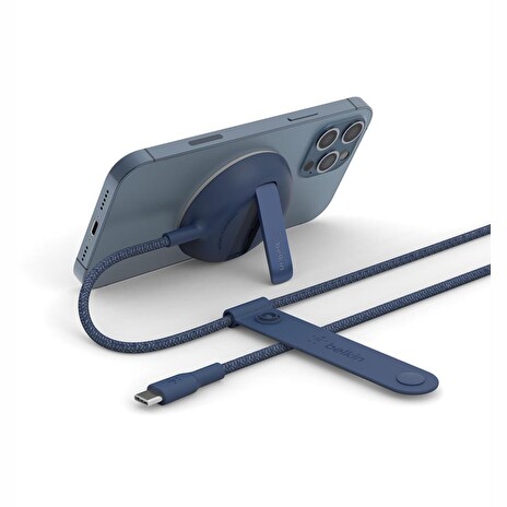 Belkin 15W Magnetická bezdrátová nabíjecí podložka se stojánkem (bez adaptéru), modrá