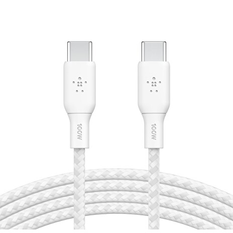 Belkin BOOST CHARGE™ USB-C/USB-C kabel 100W, 3m, bílý - odolný