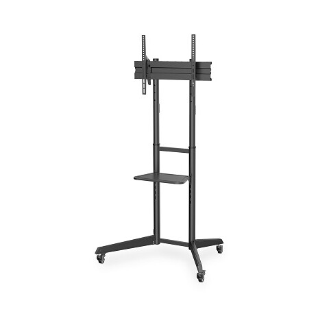 DIGITUS pojízdný televizní vozík s policí pro monitor 37-70" s náklonem , černý , max 50 kg VESA: 100x100, 200x100, 200x200, 300