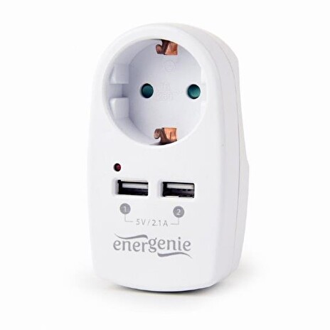 Gembird nabíječka do zdi přechodná, 2 x USB, 2.1A, bílá