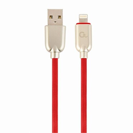 Gembird Premium rubber 8-pin charging and data cable, 1m, red