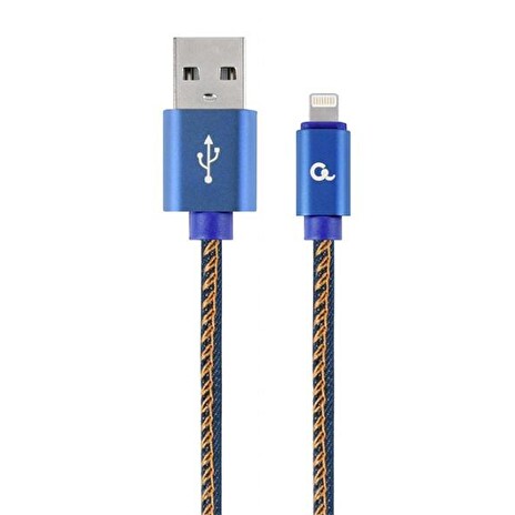 Gembird Premium jeans (denim) 8-pin cable with metal connectors, 2m, blue