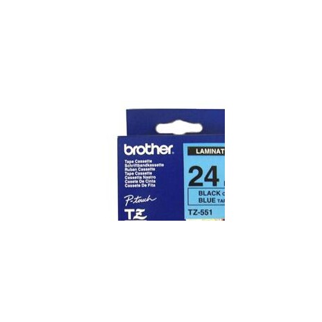 Brother - TZe-551, modrá / černá (24mm, laminovaná)