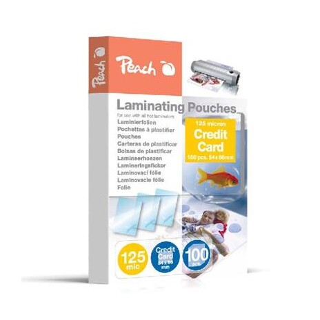 PEACH laminovací folie lesklé, 100ks Credit Card, 54x86mm, 125mic, lesklé