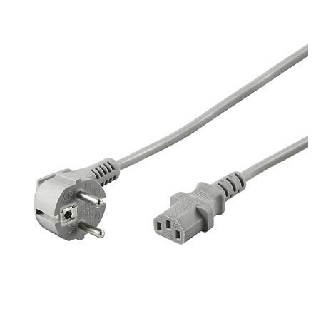 PremiumCord napájecí kabel 240V, délka 2m CEE7 pravoúhlý/IEC C13 šedý