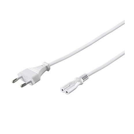 PremiumCord napájecí kabel pro notebooky 2-pólový, délka 3m, bílý