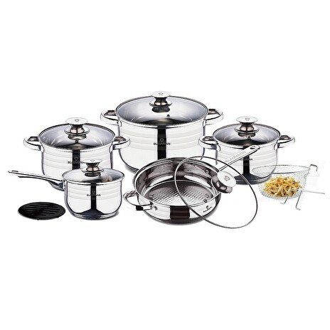 Sada nádobí Blaumann nerez 12 ks Gourmet Line nerez pánev BL-3165