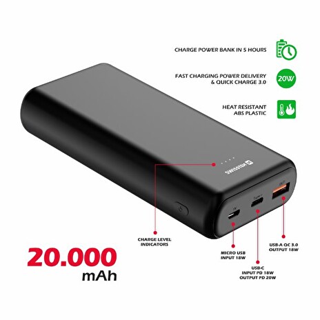SWISSTEN POWER LINE POWER BANK 20000 mAh