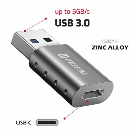 SWISSTEN ADAPTER USB-A(M)/USB-C(F)