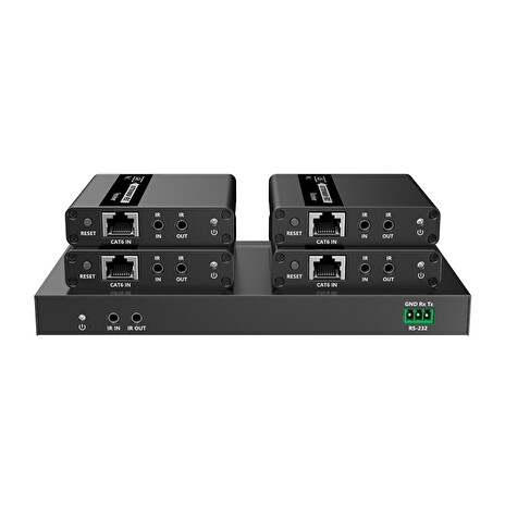PremiumCord HDMI 1-4 splitter+extender po CAT6/6a/7, UHD 4K@30Hz až na 70m