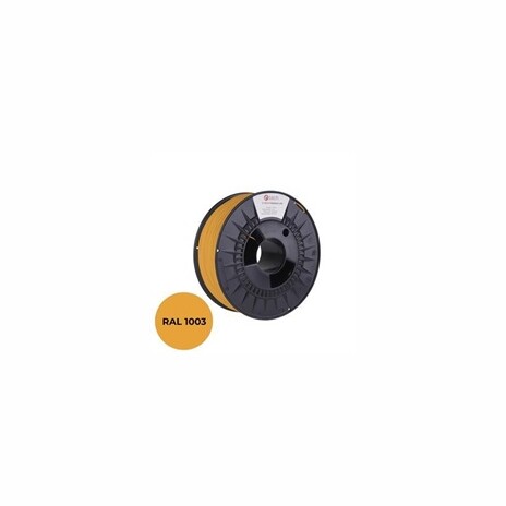 C-TECH Tisková struna (filament) PREMIUM LINE, PETG, signální žlutá, RAL1003, 1,75mm, 1kg