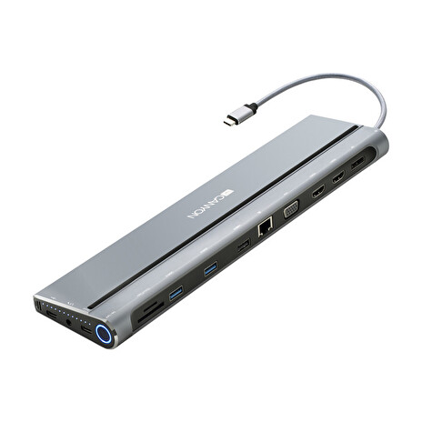 CANYON replikátor portů DS-9 (new), 14 portu: 2xSD/SDHC/SDXC (TF 3.0),2xUSB 3.0,1xUSB 2.0,2xHDMI (4K,60Hz),1x DisplayPor