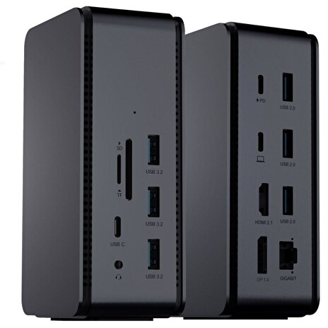 ProXtend USB-C dock USB4 Dual 8K, 1xHDMI2,1, 1xDP, 6xUSB-A, 1xUSB-C, audio, ethernet, 100W PD
