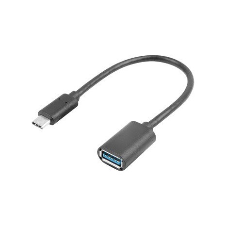 LANBERG USB-C(M) 3.1 na USB-A(F) adaptér kabel 15CM černý OTG