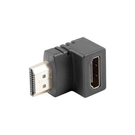 LANBERG HDMI(M) na HDMI(F) adaptér úhlový dolů černý