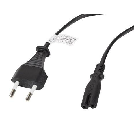LANBERG CEE 7/16 na IEC 320 C7 EURO (RADIO) POWER CORD 3M černý
