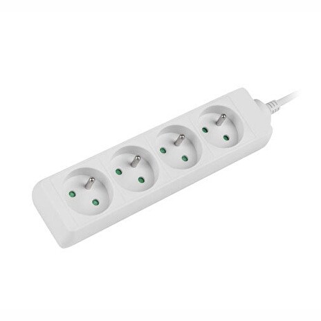 LANBERG Prodlužovací přívod 1.5M 4X klasická zásuvka měď kabel bílý