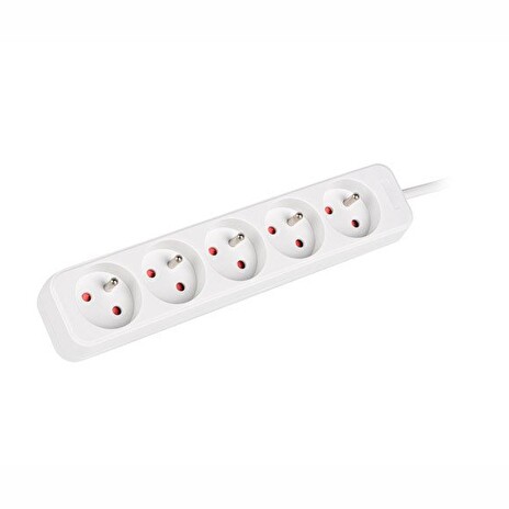 LANBERG Prodlužovací přívod 1.5M 5X klasická zásuvka měď kabel bílý