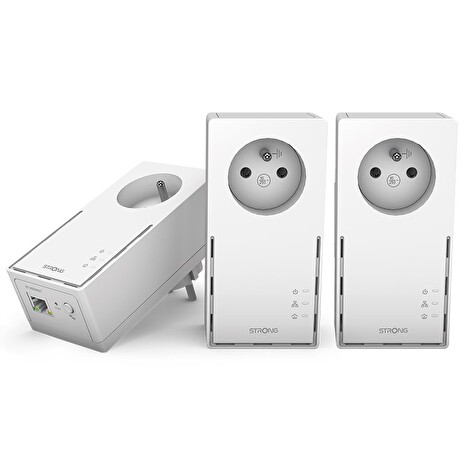 STRONG sada 3 adaptérů Powerline 1000 TRI FR/ 1000 Mbit/s/ 1x LAN/ bílý