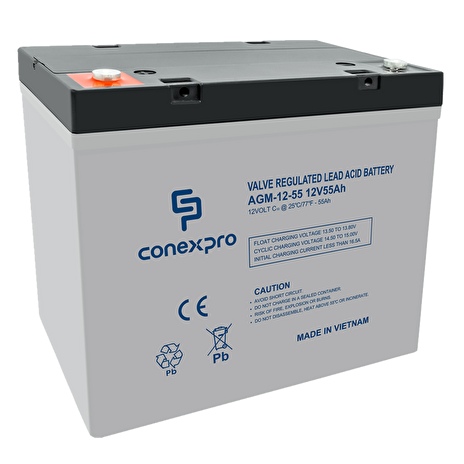 Baterie Conexpro AGM-12-55 VRLA AGM 12V/55Ah, T14