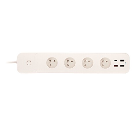 iGET HOME Power 4 USB - WiFi chytrá prodlužka 4x 230V + 4x USB, samostatná, měření spotřeby, 3680W